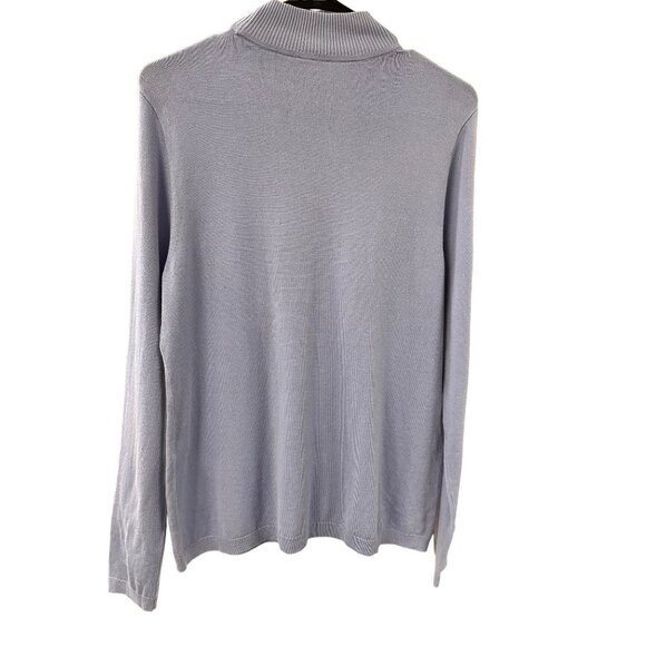 🍒 2/$20 🍒 Light Blue Chico's Mock Turtleneck Sweater sz L - Picture 6 of 7